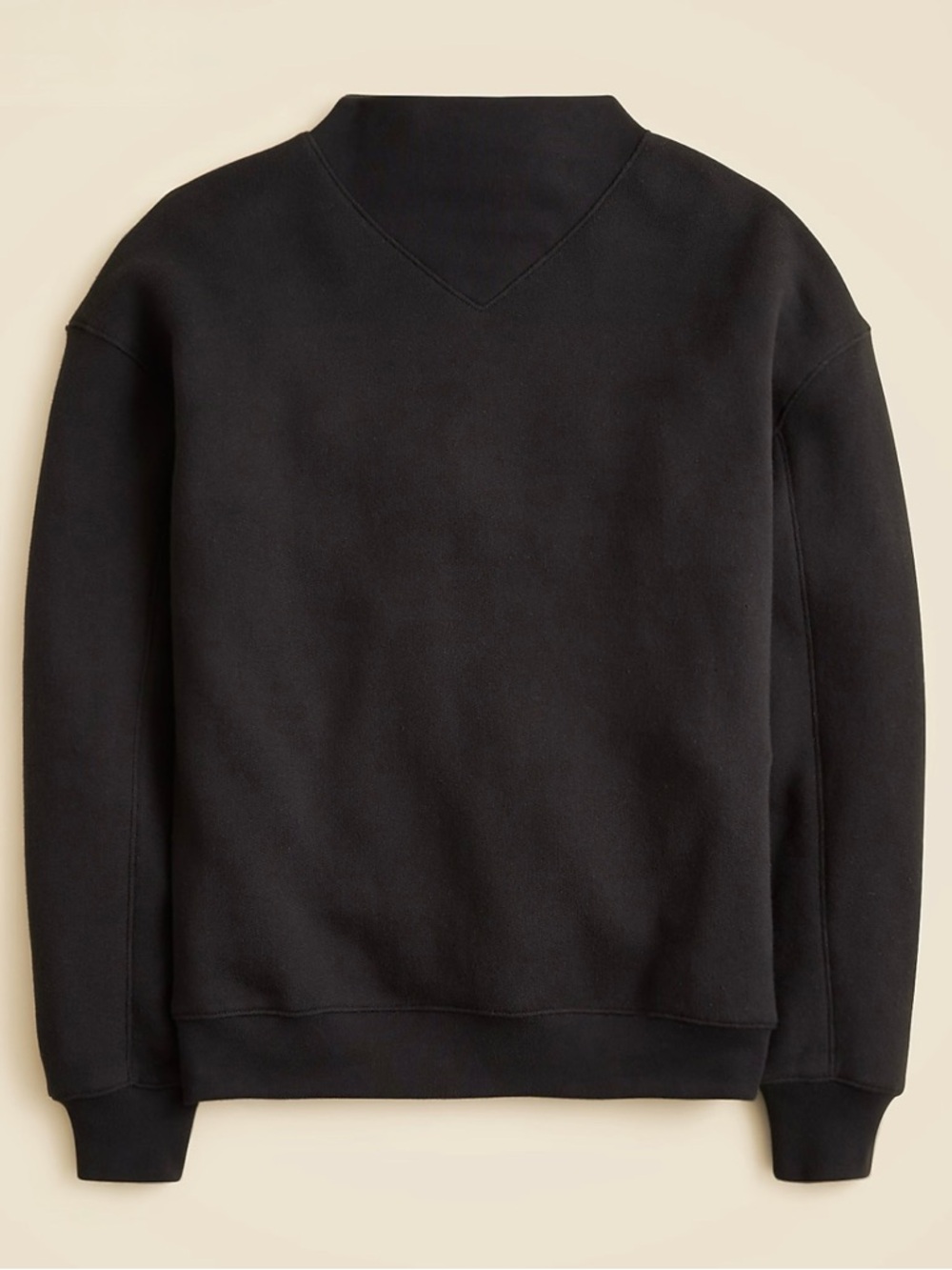 NWT J. Crew Heritage Terry Mockneck Sweatshirt Black